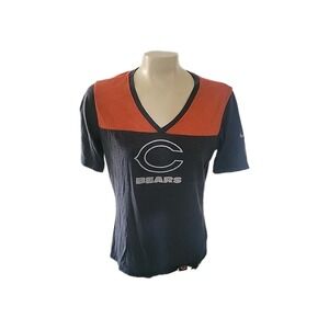 Nike Chicago Bears NFL Football T Shirt V Neck Orange Gray Number 6 Women's sexy